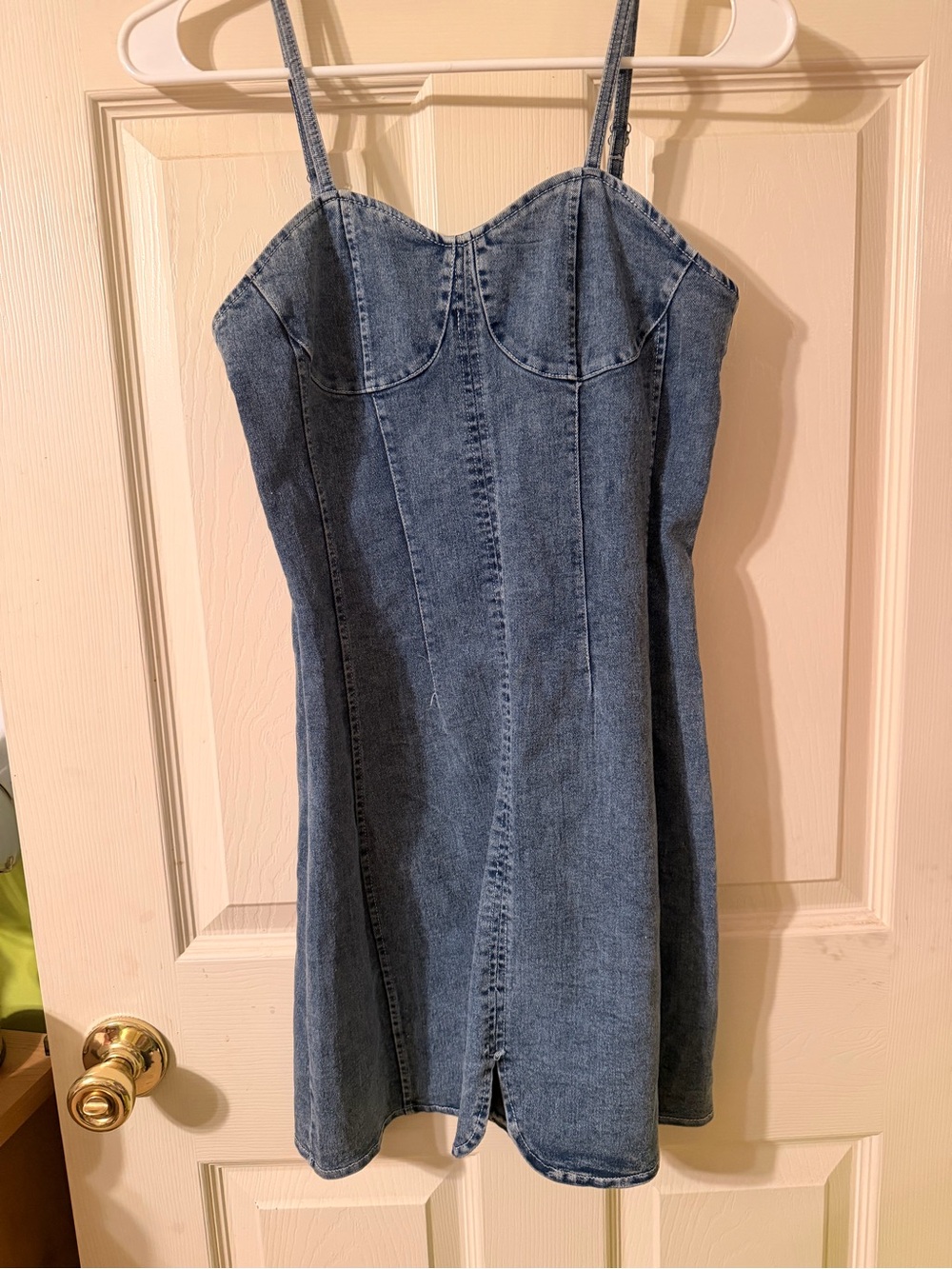 Vintage Y2K Denim Bustier Corset Mini Dress Blue Size 4-6 - Picture 7 of 10